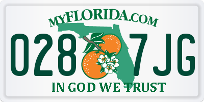 FL license plate 0287JG