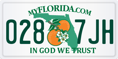 FL license plate 0287JH