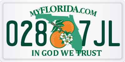 FL license plate 0287JL