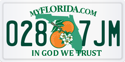 FL license plate 0287JM