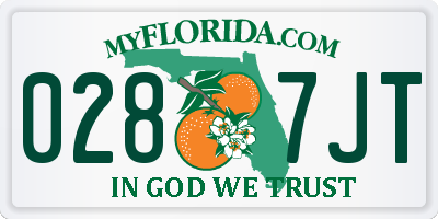 FL license plate 0287JT