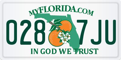 FL license plate 0287JU