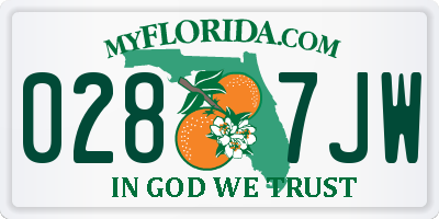 FL license plate 0287JW