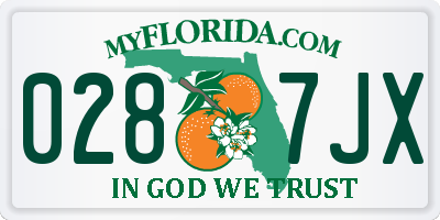 FL license plate 0287JX