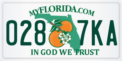FL license plate 0287KA