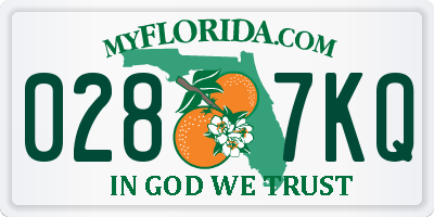 FL license plate 0287KQ