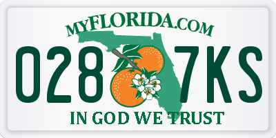 FL license plate 0287KS