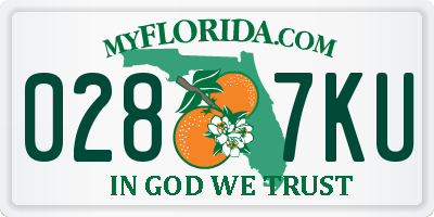 FL license plate 0287KU