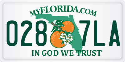 FL license plate 0287LA