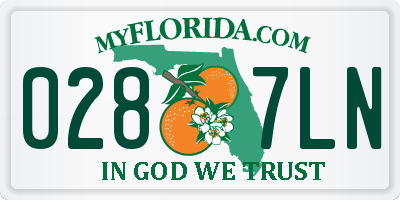 FL license plate 0287LN