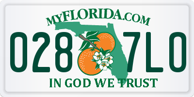 FL license plate 0287LO