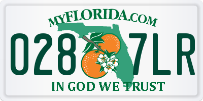 FL license plate 0287LR