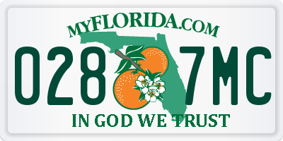 FL license plate 0287MC