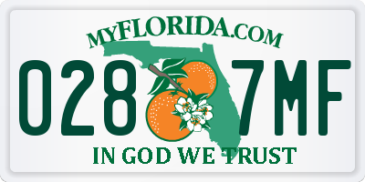 FL license plate 0287MF