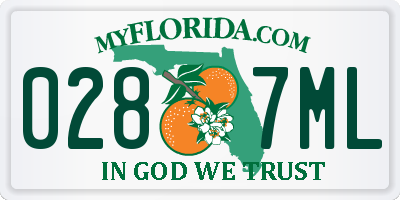 FL license plate 0287ML