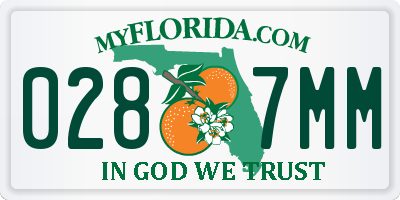 FL license plate 0287MM