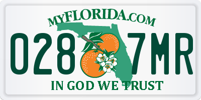 FL license plate 0287MR