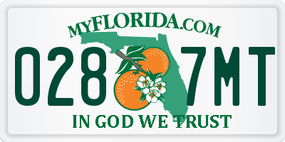 FL license plate 0287MT
