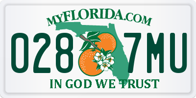 FL license plate 0287MU