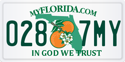 FL license plate 0287MY