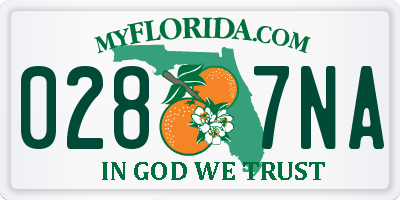 FL license plate 0287NA
