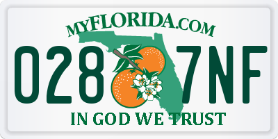 FL license plate 0287NF