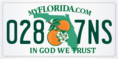 FL license plate 0287NS