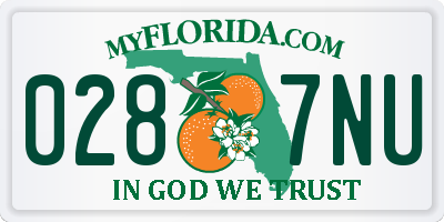 FL license plate 0287NU