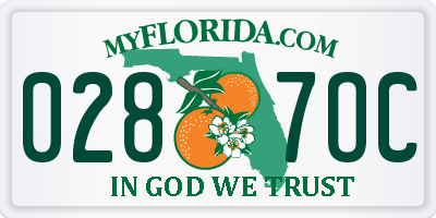 FL license plate 0287OC