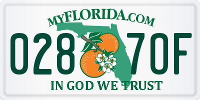 FL license plate 0287OF