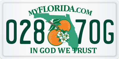 FL license plate 0287OG