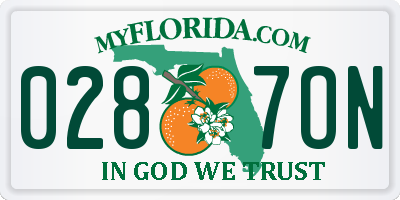 FL license plate 0287ON
