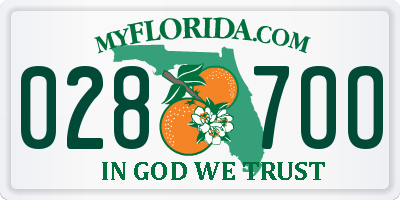 FL license plate 0287OO