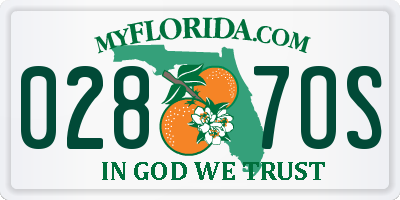 FL license plate 0287OS