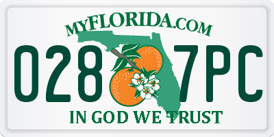 FL license plate 0287PC