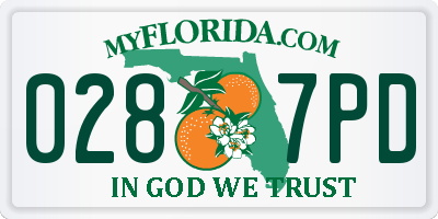 FL license plate 0287PD