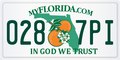FL license plate 0287PI