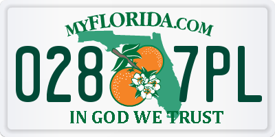 FL license plate 0287PL