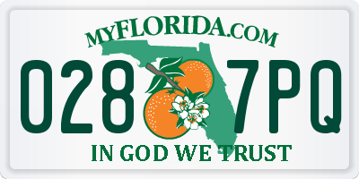 FL license plate 0287PQ