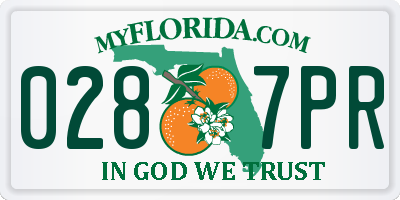 FL license plate 0287PR