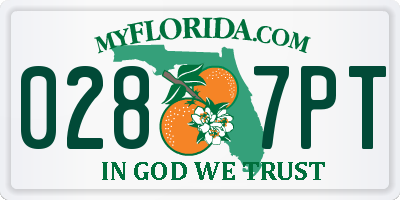 FL license plate 0287PT