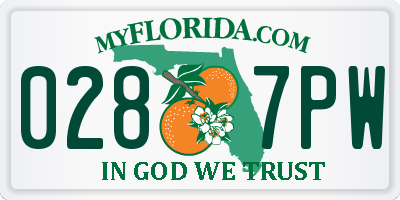 FL license plate 0287PW