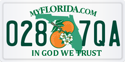 FL license plate 0287QA