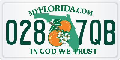 FL license plate 0287QB