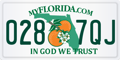 FL license plate 0287QJ