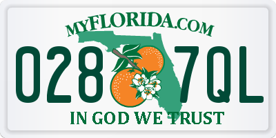 FL license plate 0287QL