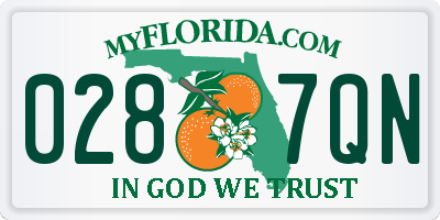 FL license plate 0287QN