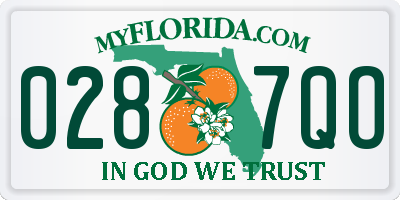 FL license plate 0287QO