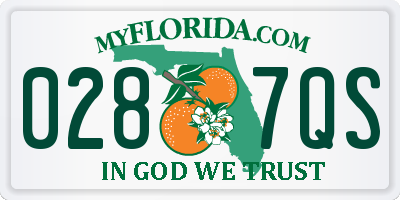 FL license plate 0287QS