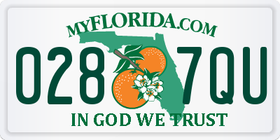 FL license plate 0287QU